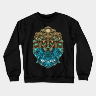 King of Lion with neon color and ornament Crewneck Sweatshirt